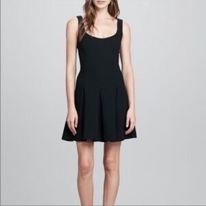 Milly Molly pleated wool cocktail dress black